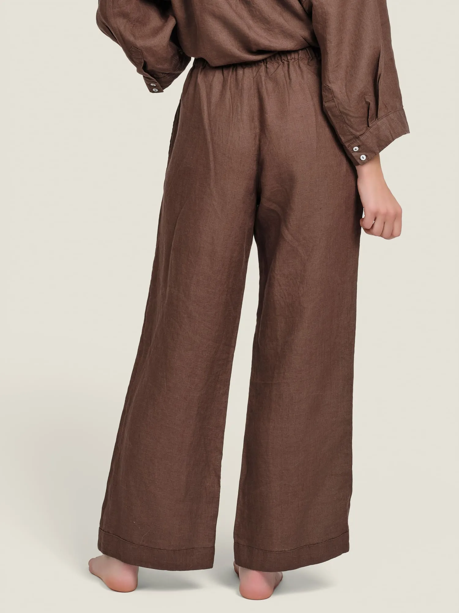 100% Linen pants in Chocolate