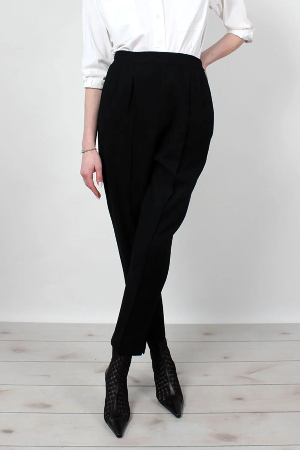 1950s Wool Adjustable Tapered Pants S-L