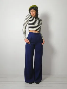 1970's Navy Wide Leg Pants 28x33