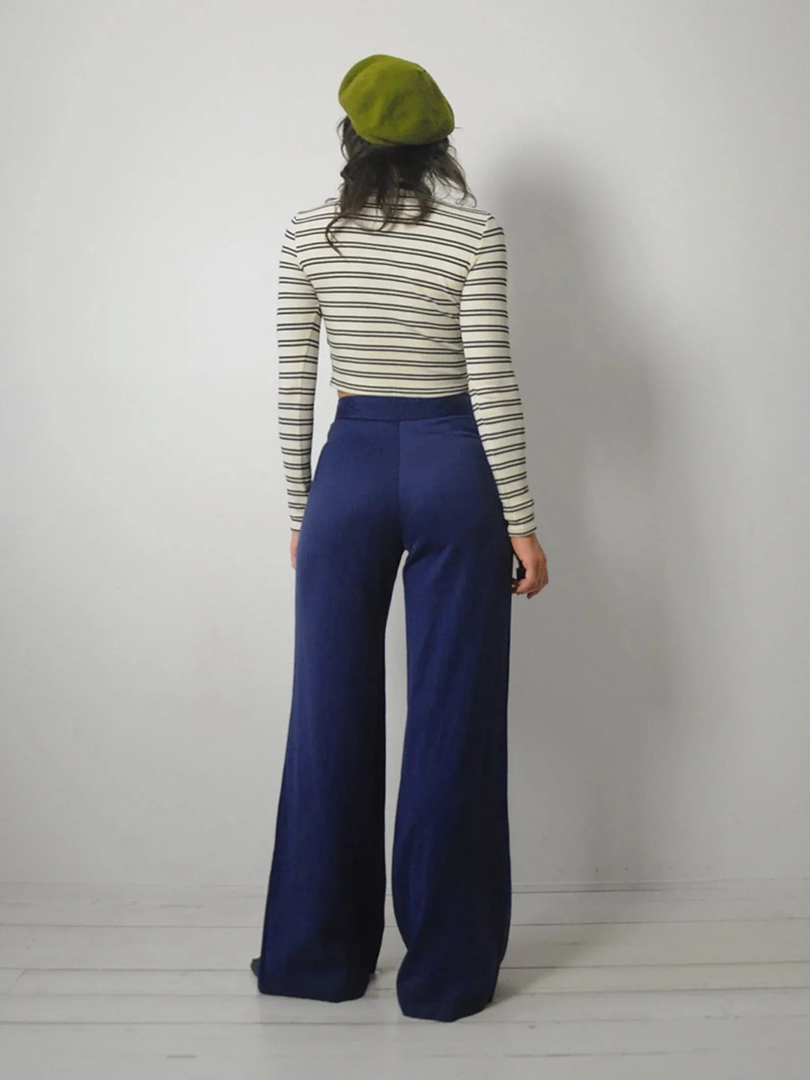 1970's Navy Wide Leg Pants 28x33