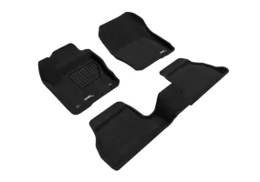 3D Maxpider 12-18 Ford Focus Elegant Floor Mat- Black 1St Row 2Nd Row