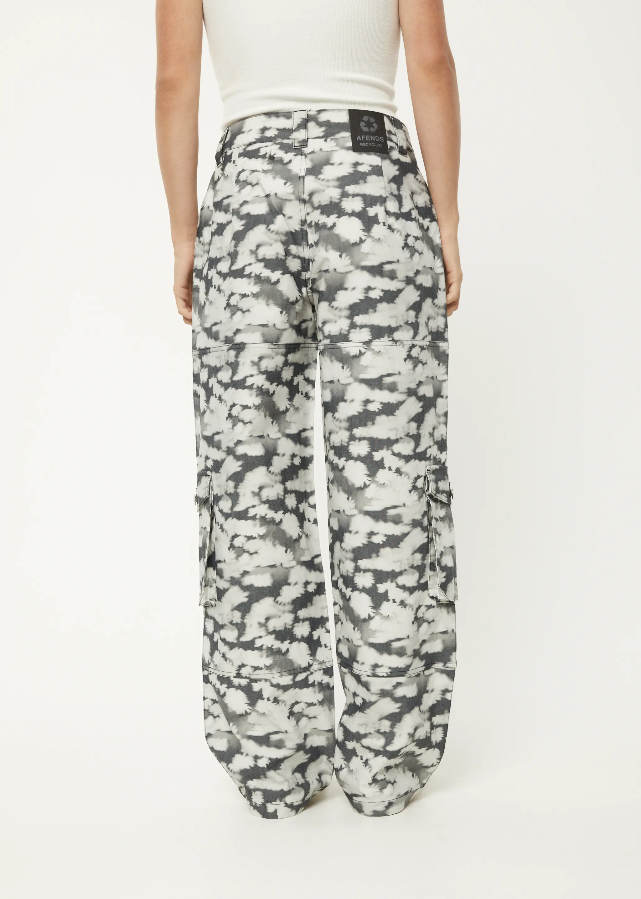 AFENDS Womens Linger - Cargo Pants - Black Floral