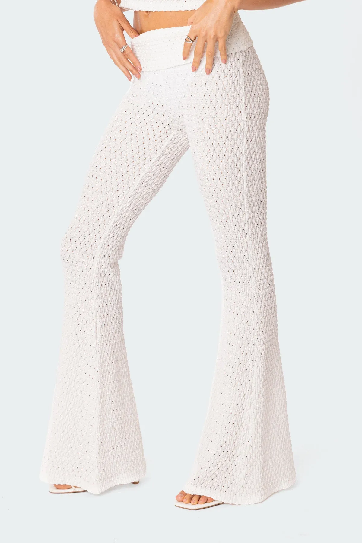 Amalia Textured Knit Fold Over Pants