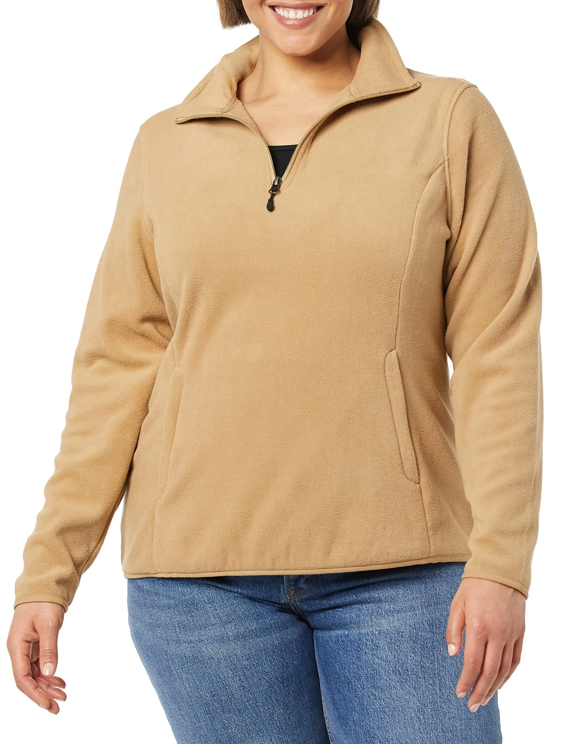 Amazon Essentials Women's Classic-Fit Long-Sleeve Quarter-Zip Polar Fleece Pullover Jacket -