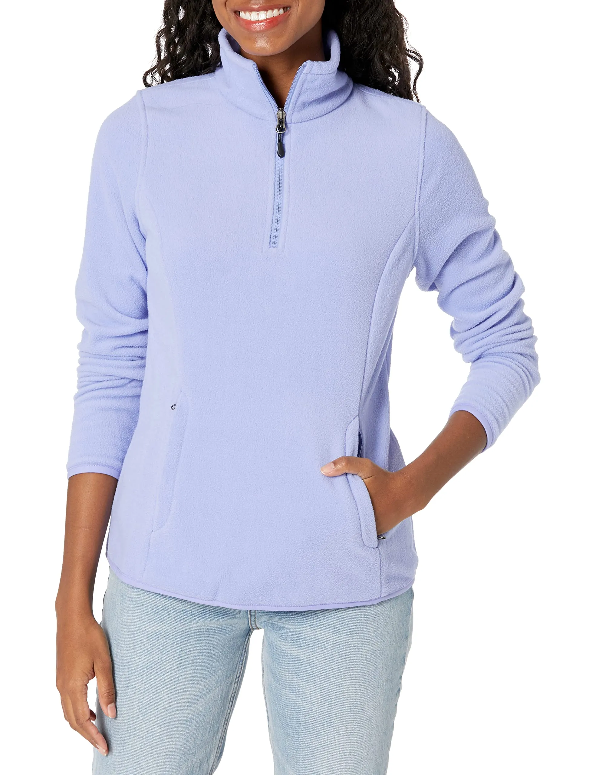 Amazon Essentials Women's Classic-Fit Long-Sleeve Quarter-Zip Polar Fleece Pullover Jacket -