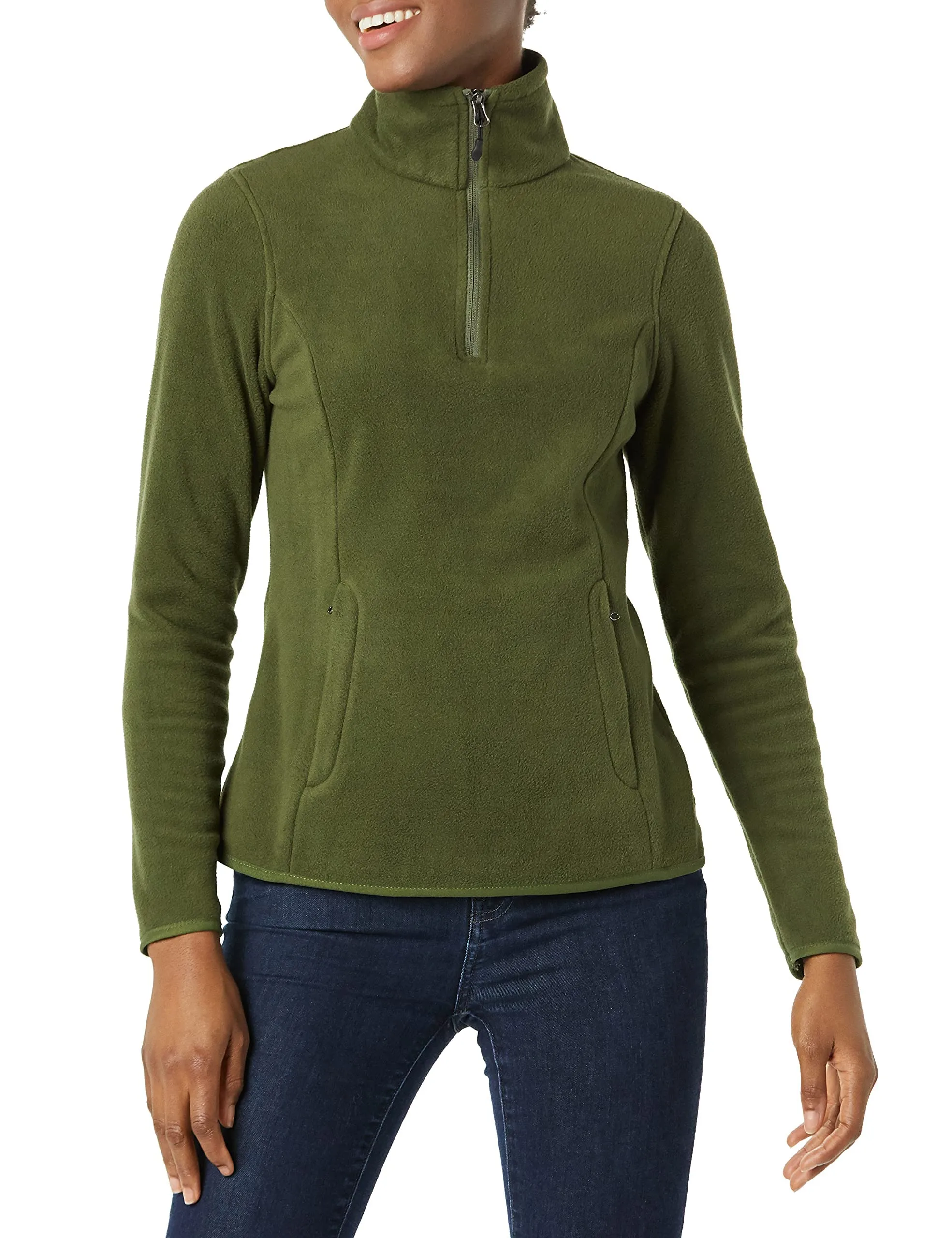 Amazon Essentials Women's Classic-Fit Long-Sleeve Quarter-Zip Polar Fleece Pullover Jacket -