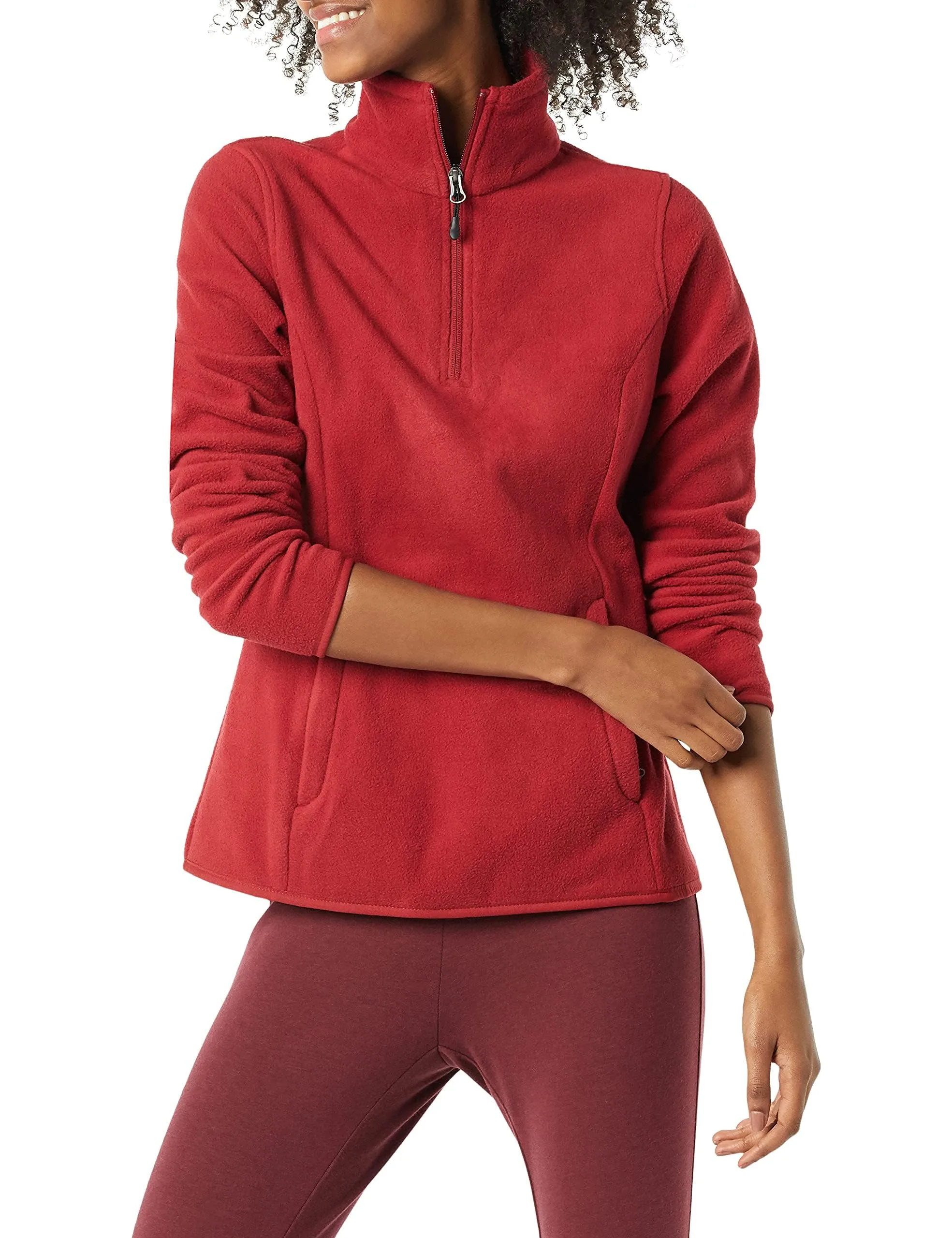 Amazon Essentials Women's Classic-Fit Long-Sleeve Quarter-Zip Polar Fleece Pullover Jacket -