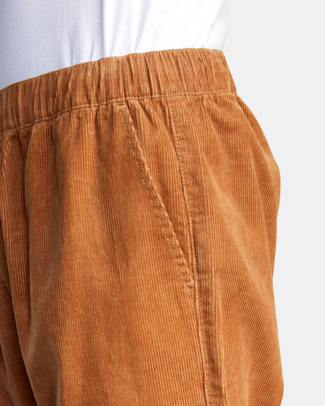 Americana Elastic Waist Cord Pants - Camel