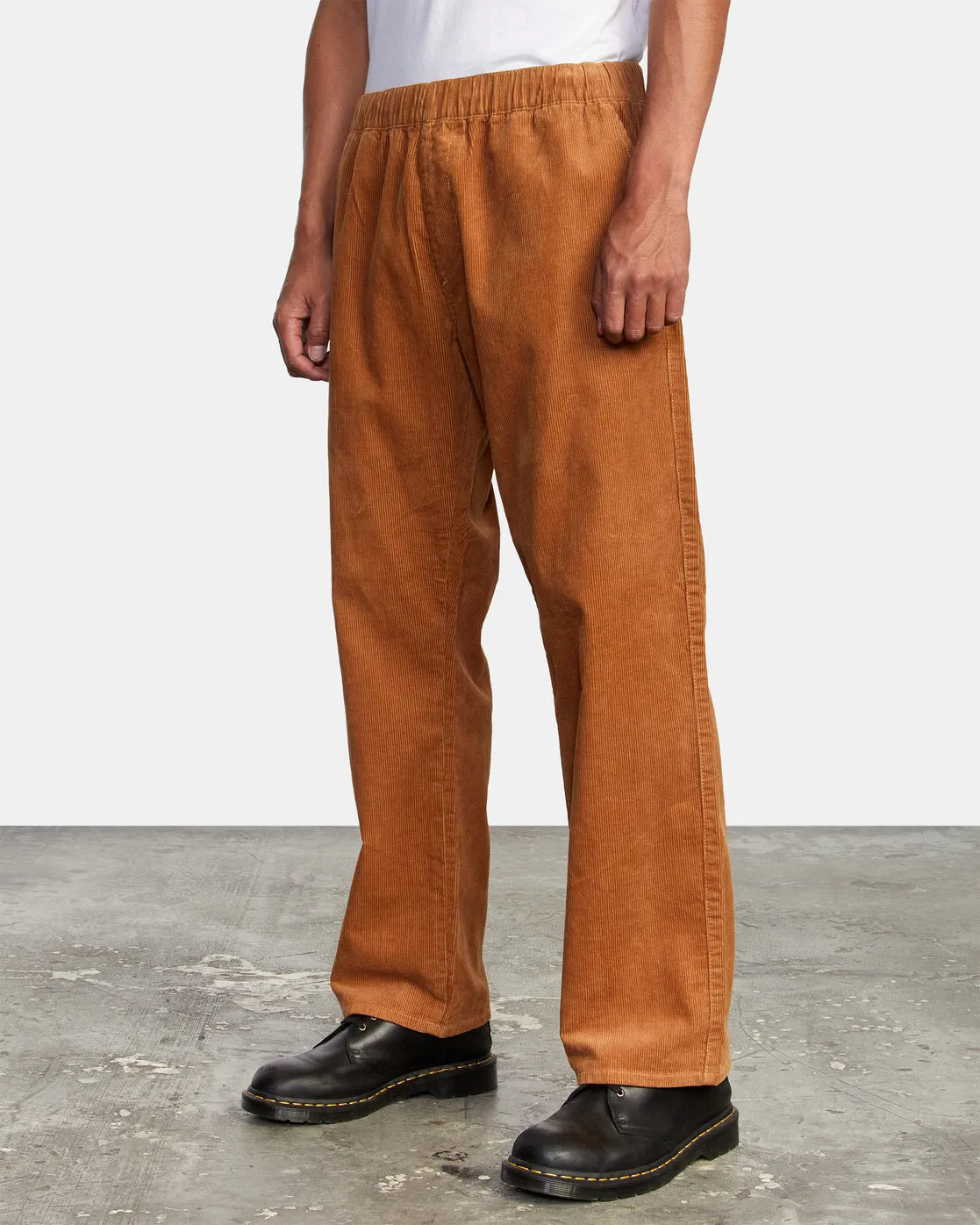 Americana Elastic Waist Cord Pants - Camel