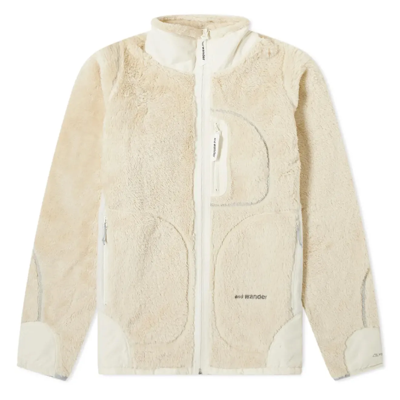 And Wander High Loft Fleece Jacket Off White