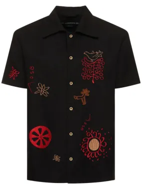 Andersson Bell   Embroidered linen &amp; cotton shirt 