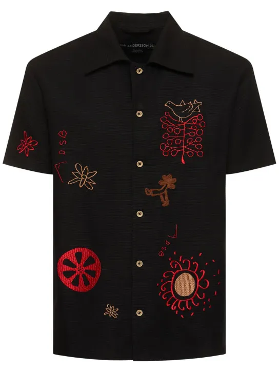 Andersson Bell   Embroidered linen &amp; cotton shirt 