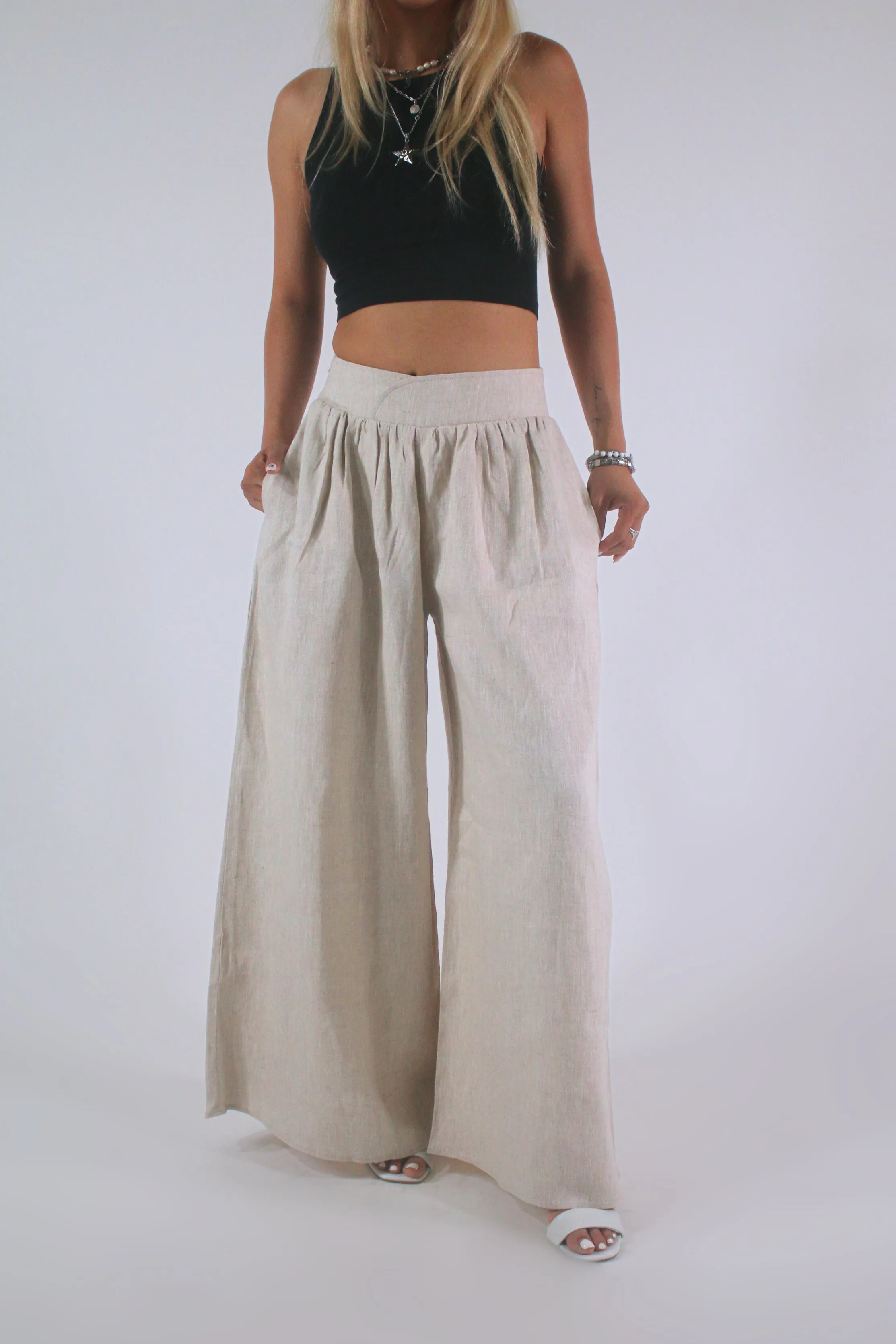 Balloon 100% Linen Ultrawide Pants