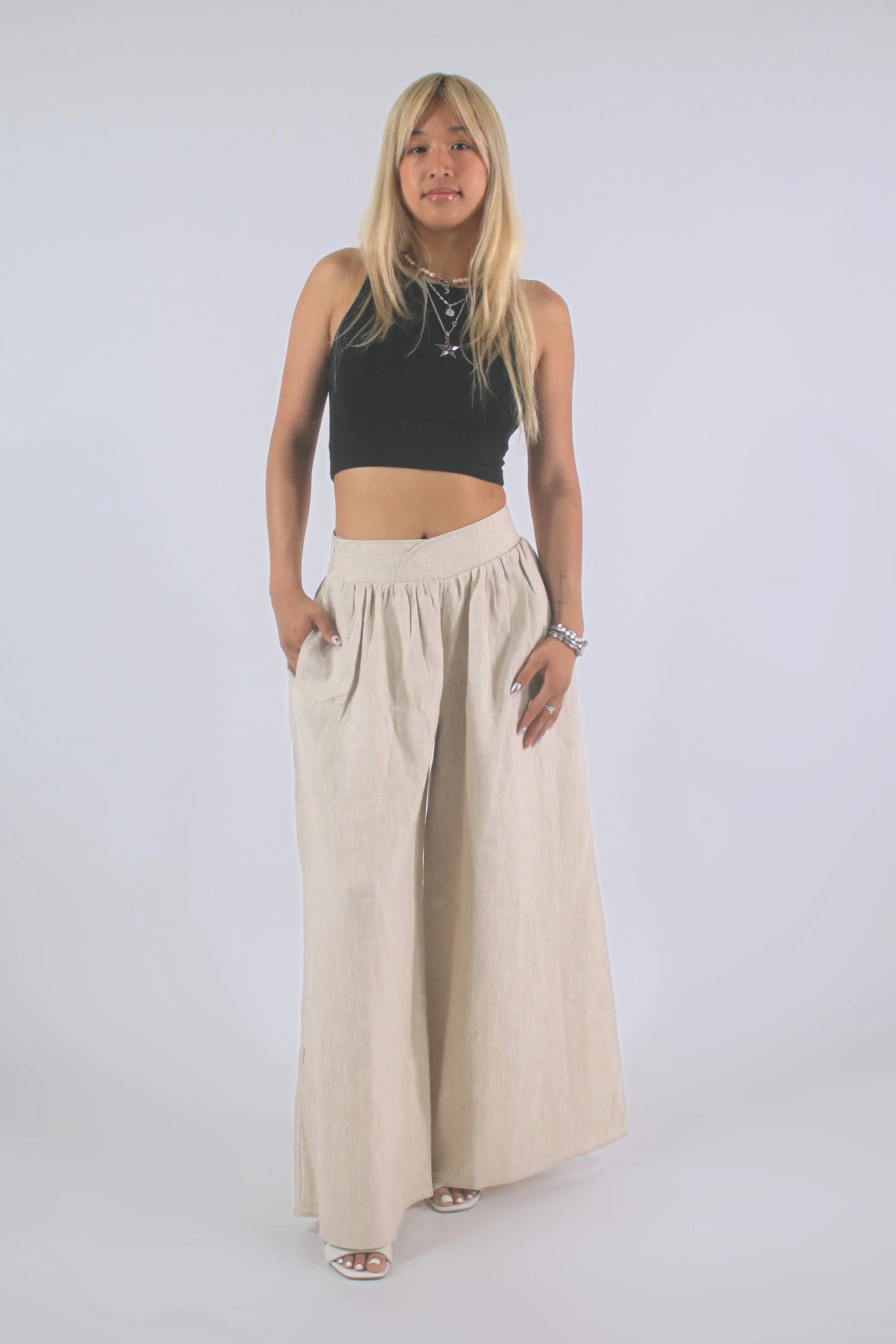 Balloon 100% Linen Ultrawide Pants