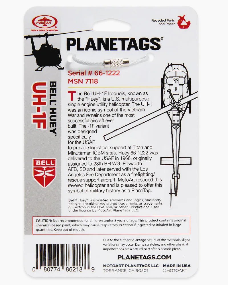 Bell®️ Huey®️ UH-1F - PLANETAGS SERIAL #: 66-1222