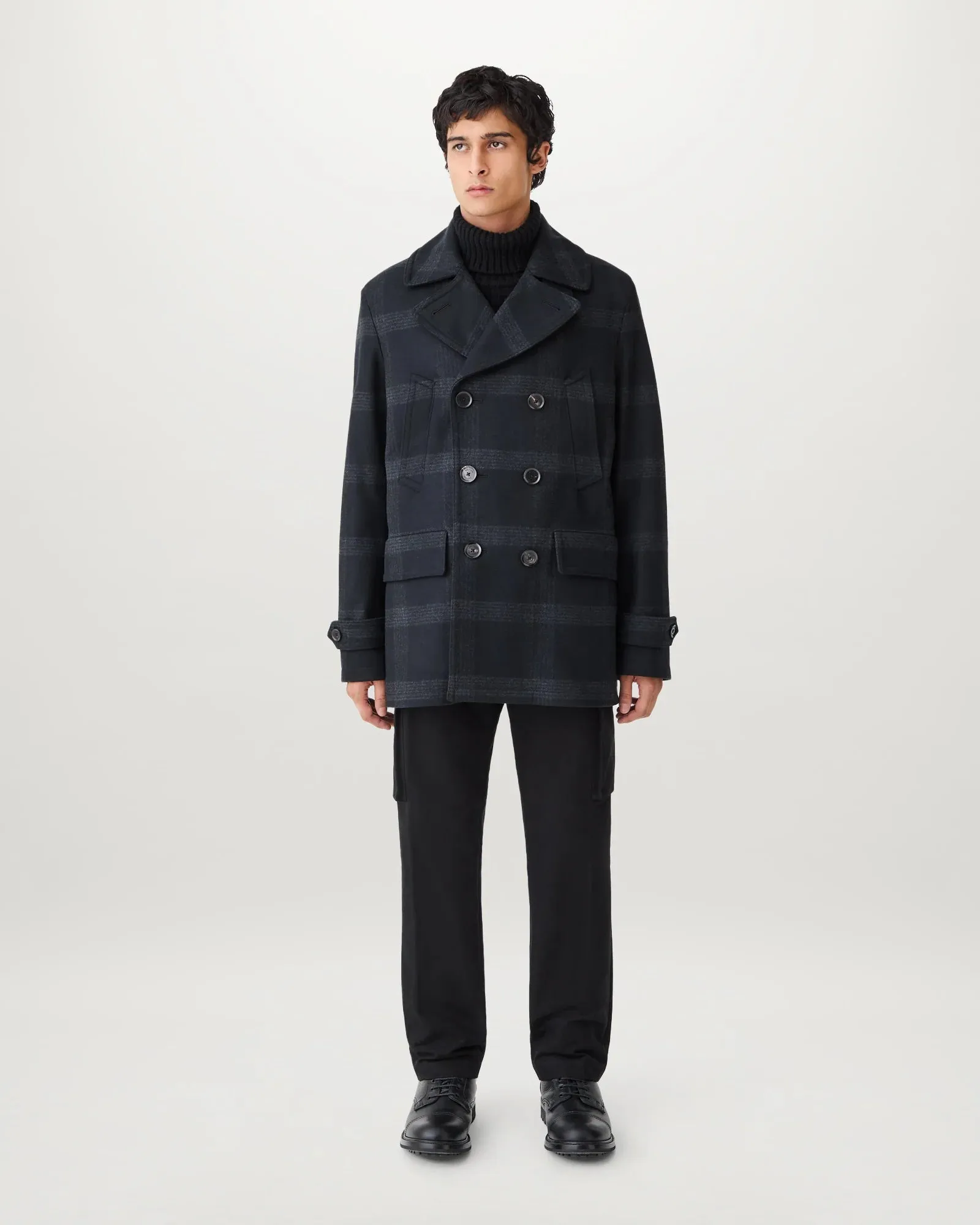 Belstaff Milford Wool Cashmere Blend Peacoat - Grey