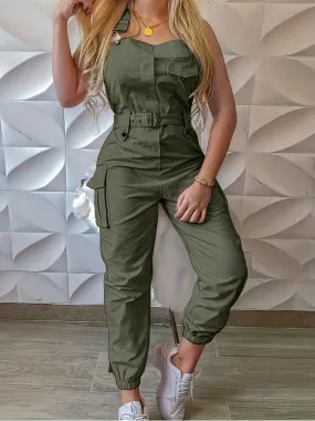 Belted Cargo Jumpsuit