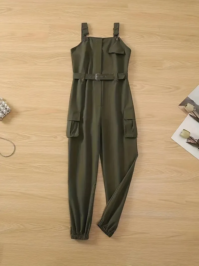 Belted Cargo Jumpsuit