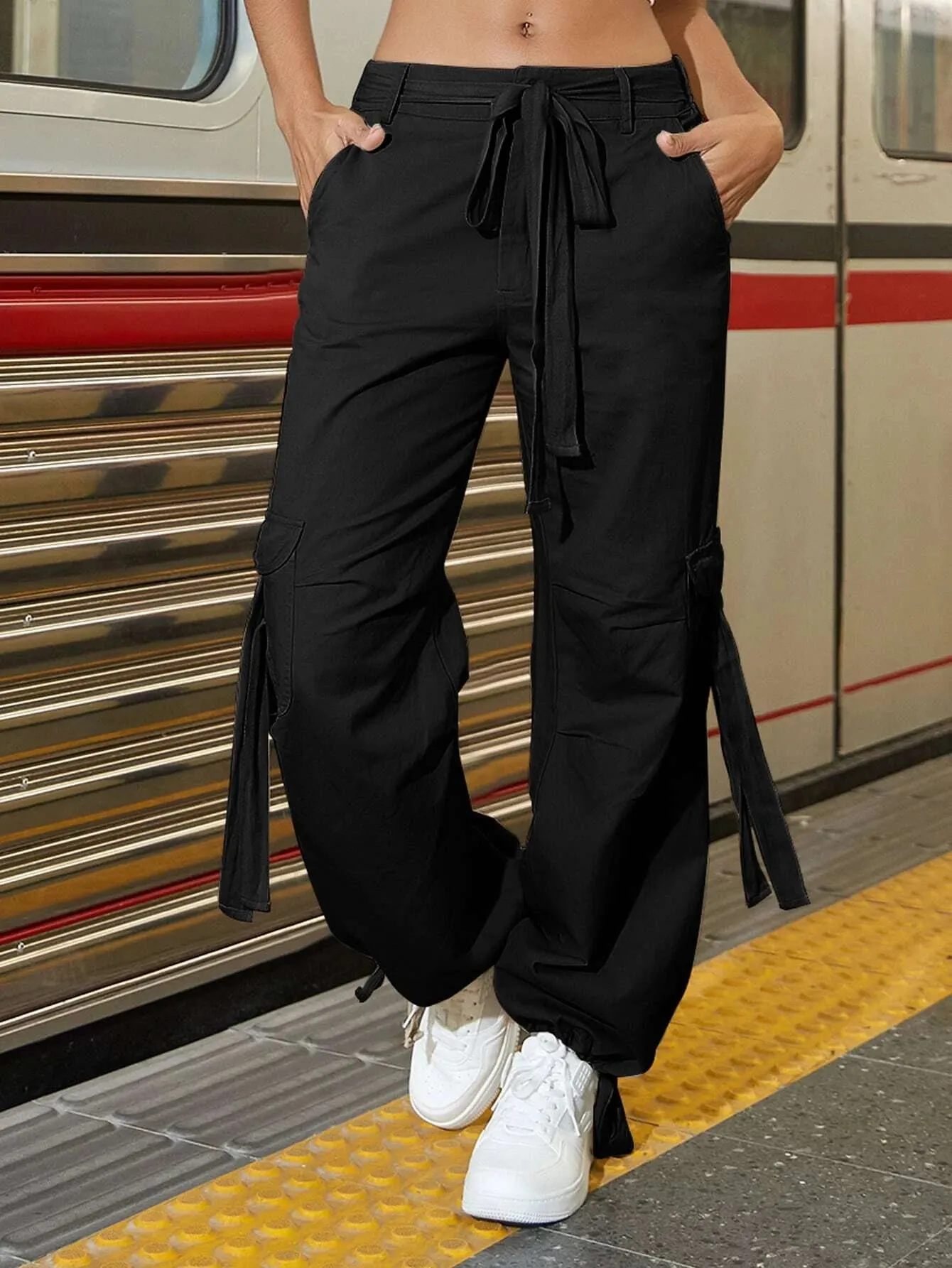 Belted Pocket Cargo Pants