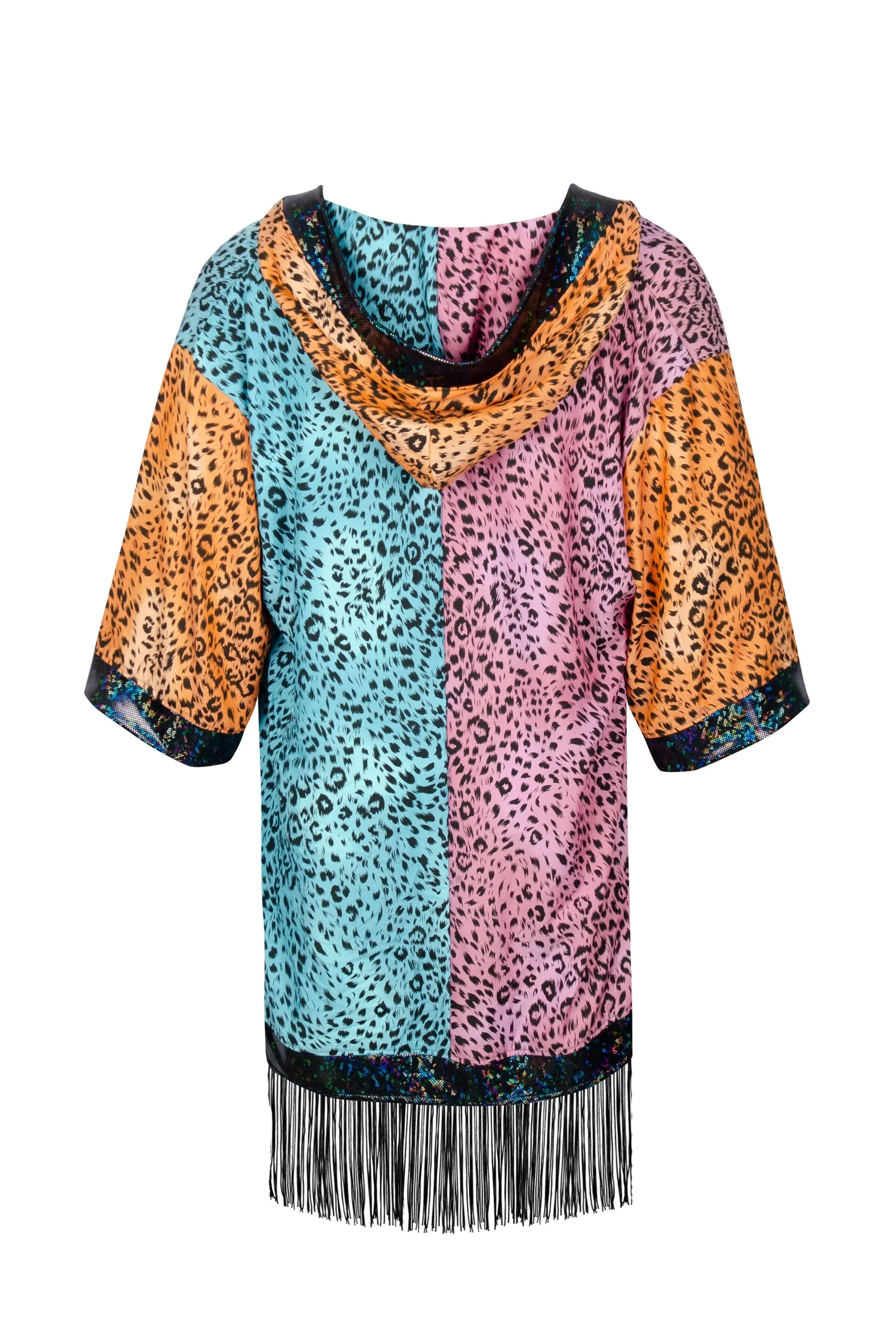 Big Cat Energy Hooded Kimono with Holo & Fringe