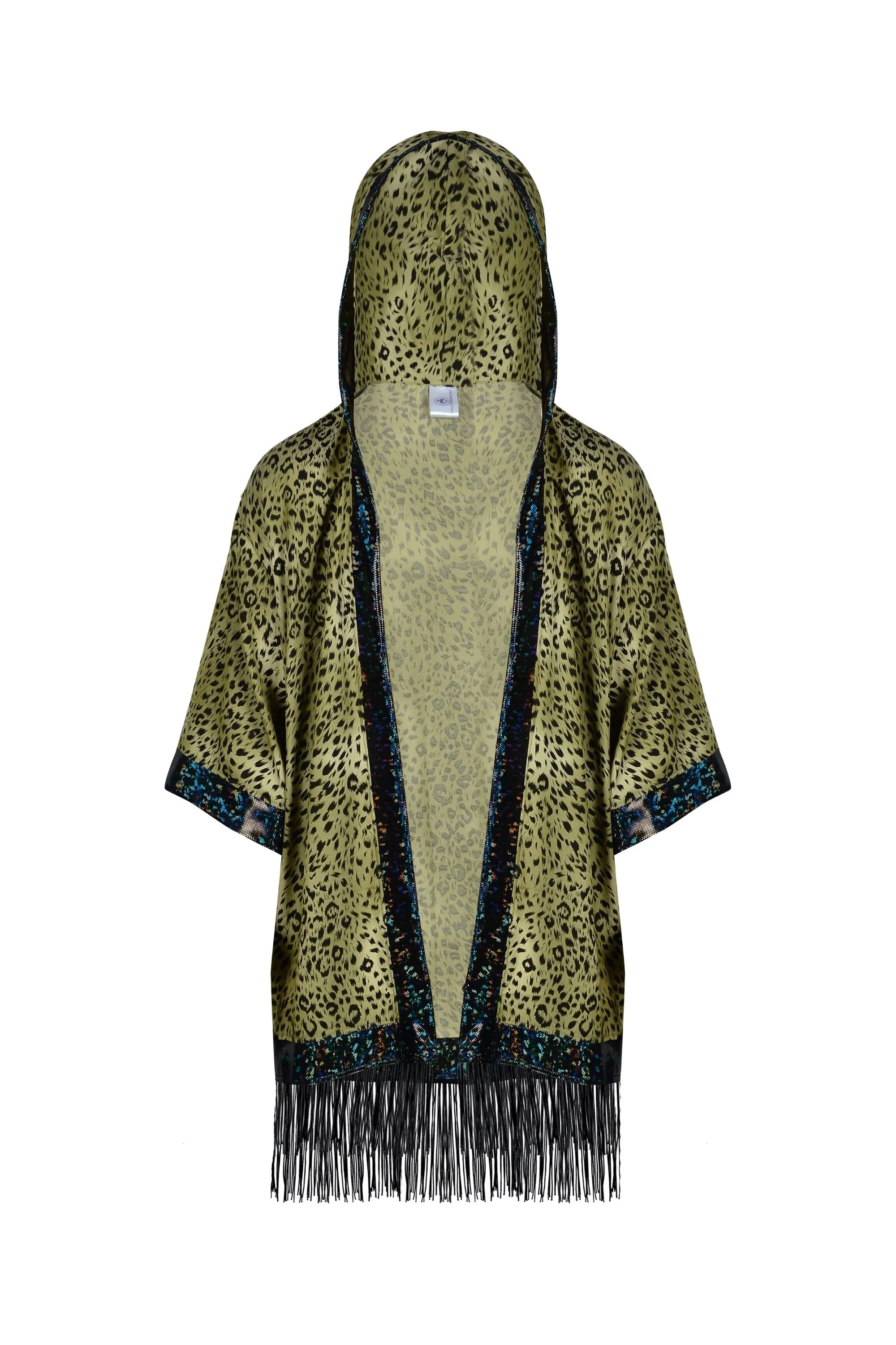 Big Cat Energy Hooded Kimono with Holo & Fringe