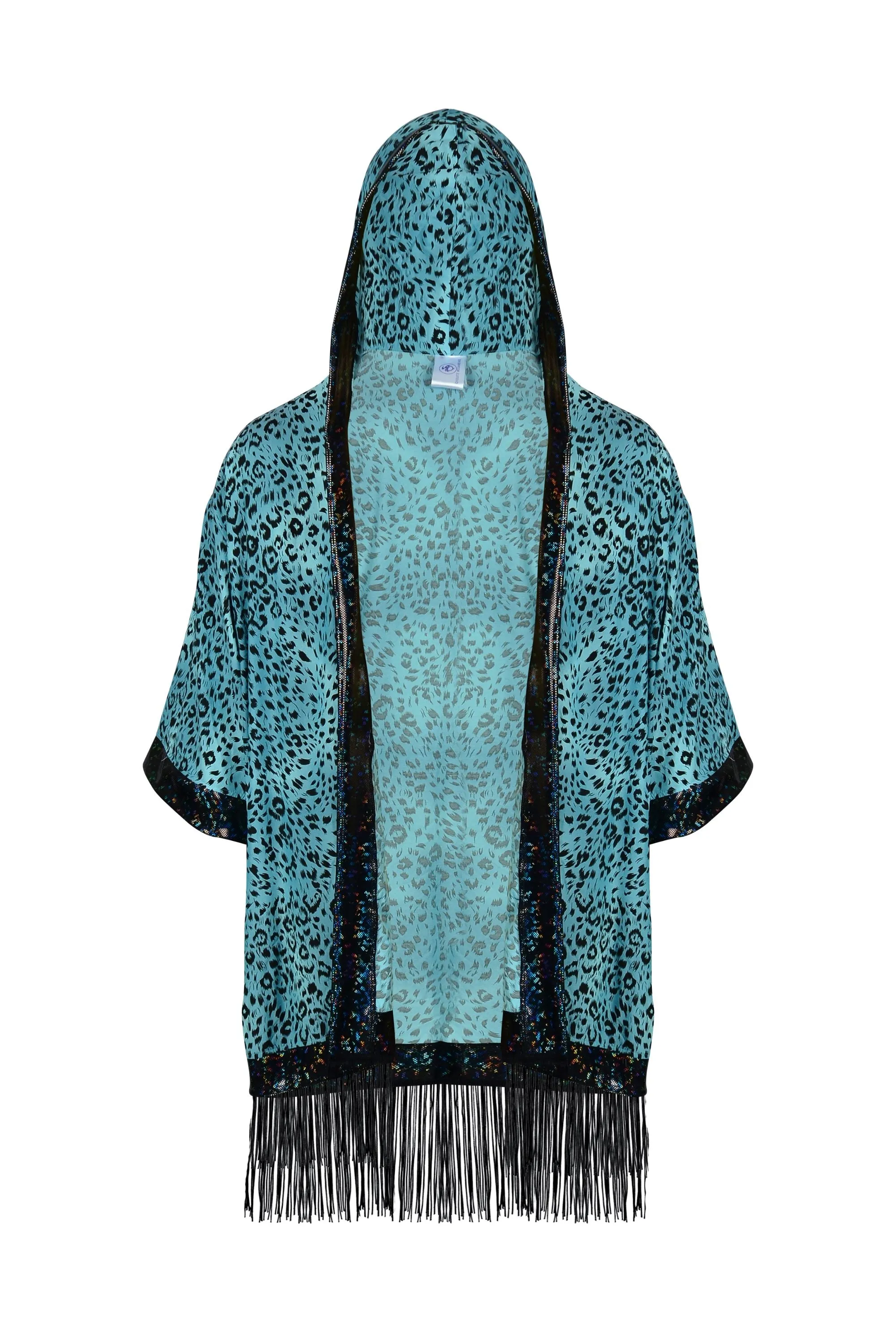 Big Cat Energy Hooded Kimono with Holo & Fringe