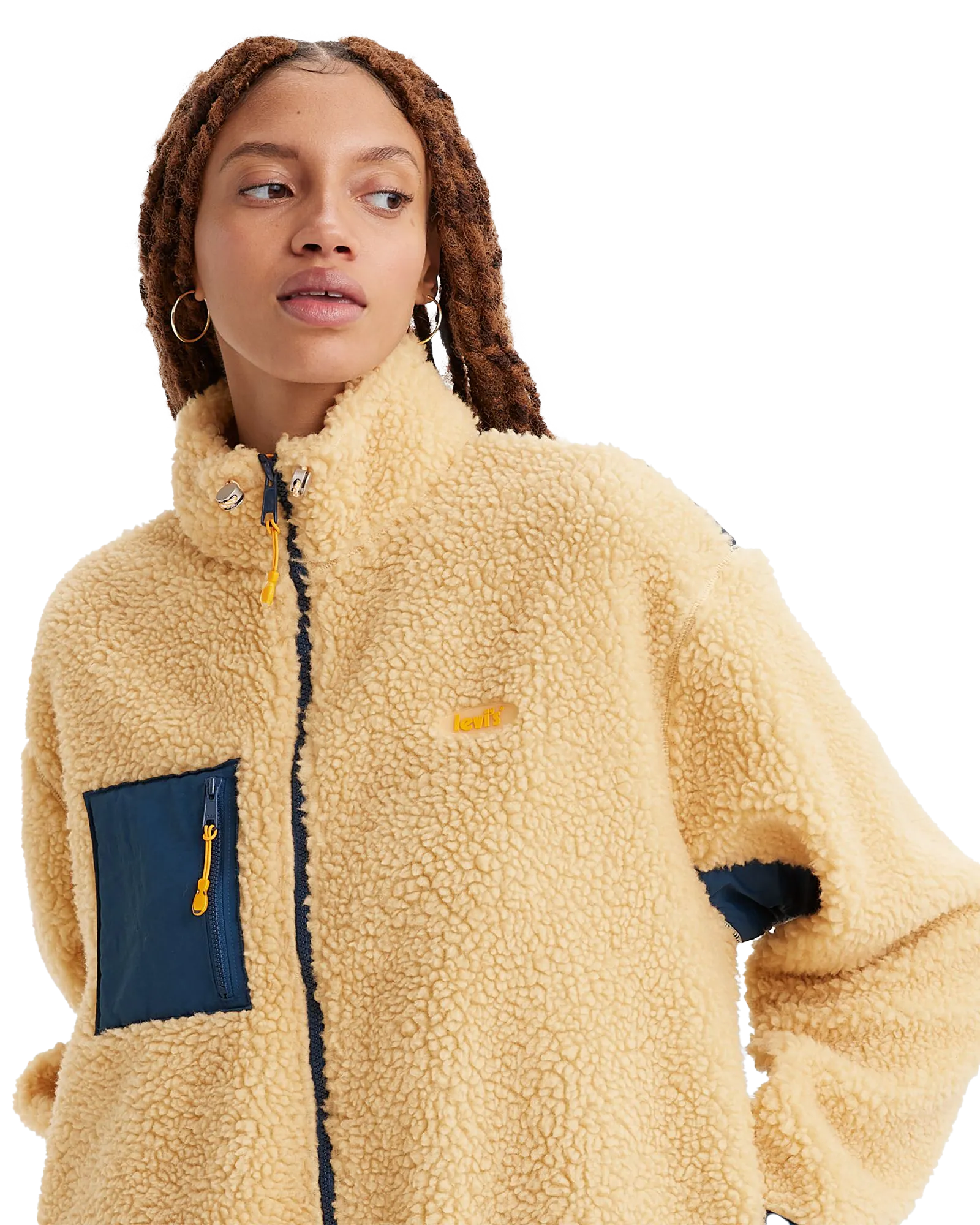 Big Foot Zip Fleece Jacket in Marzipan