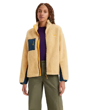 Big Foot Zip Fleece Jacket in Marzipan