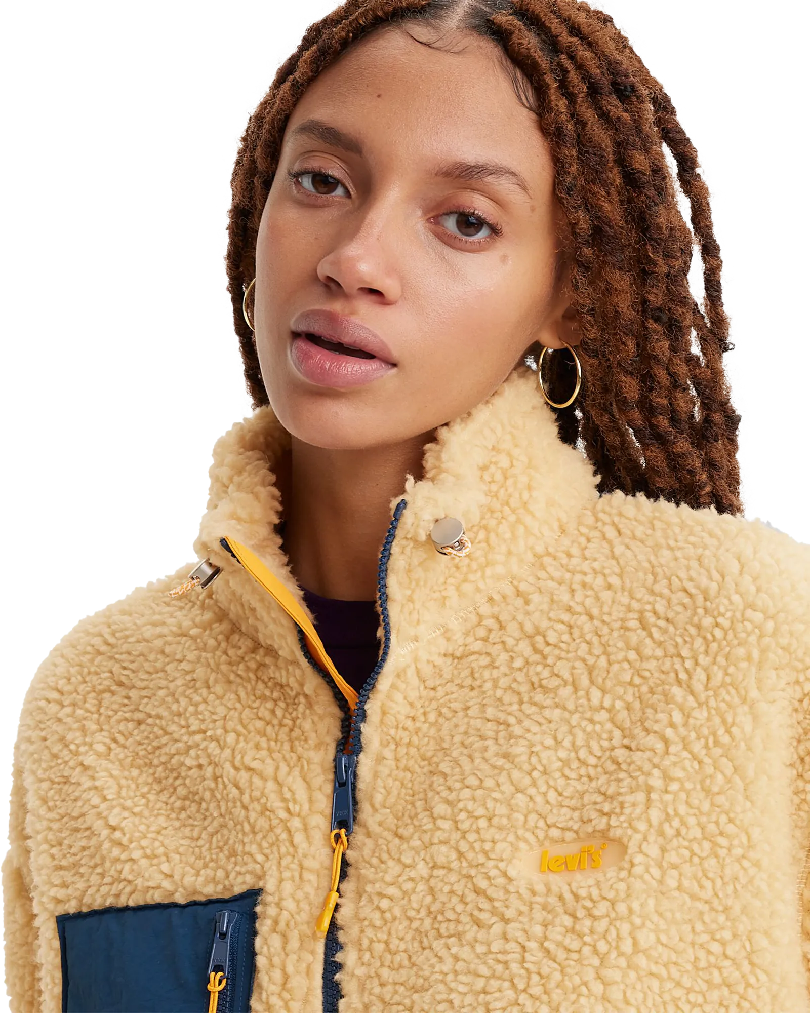 Big Foot Zip Fleece Jacket in Marzipan