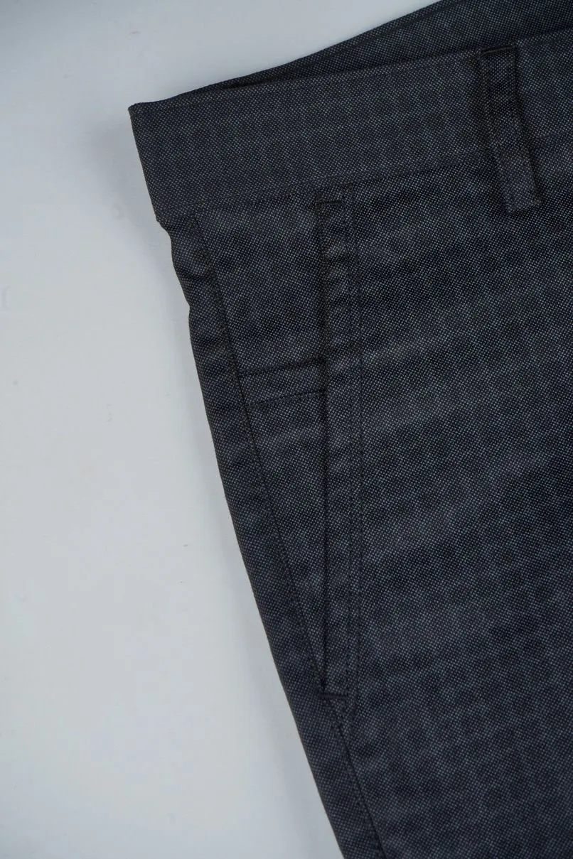 Black Grid Checks - 2 way stretch - COTTON PANT