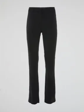 Black High-Waist Flared Pants