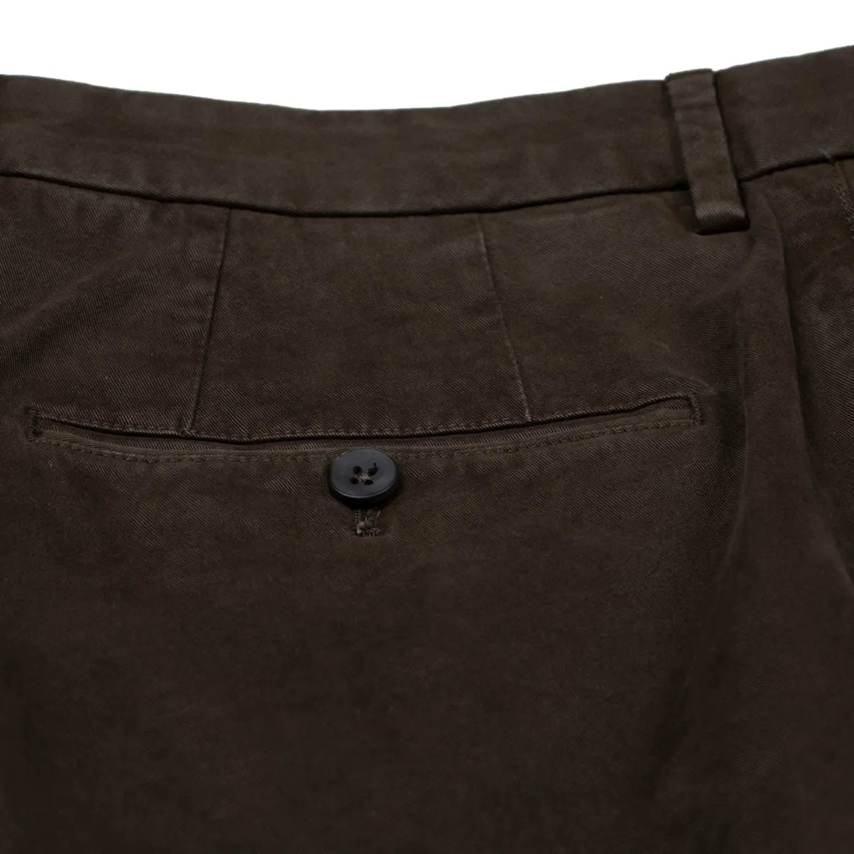 Brown Stretch Cotton Twill Chinos