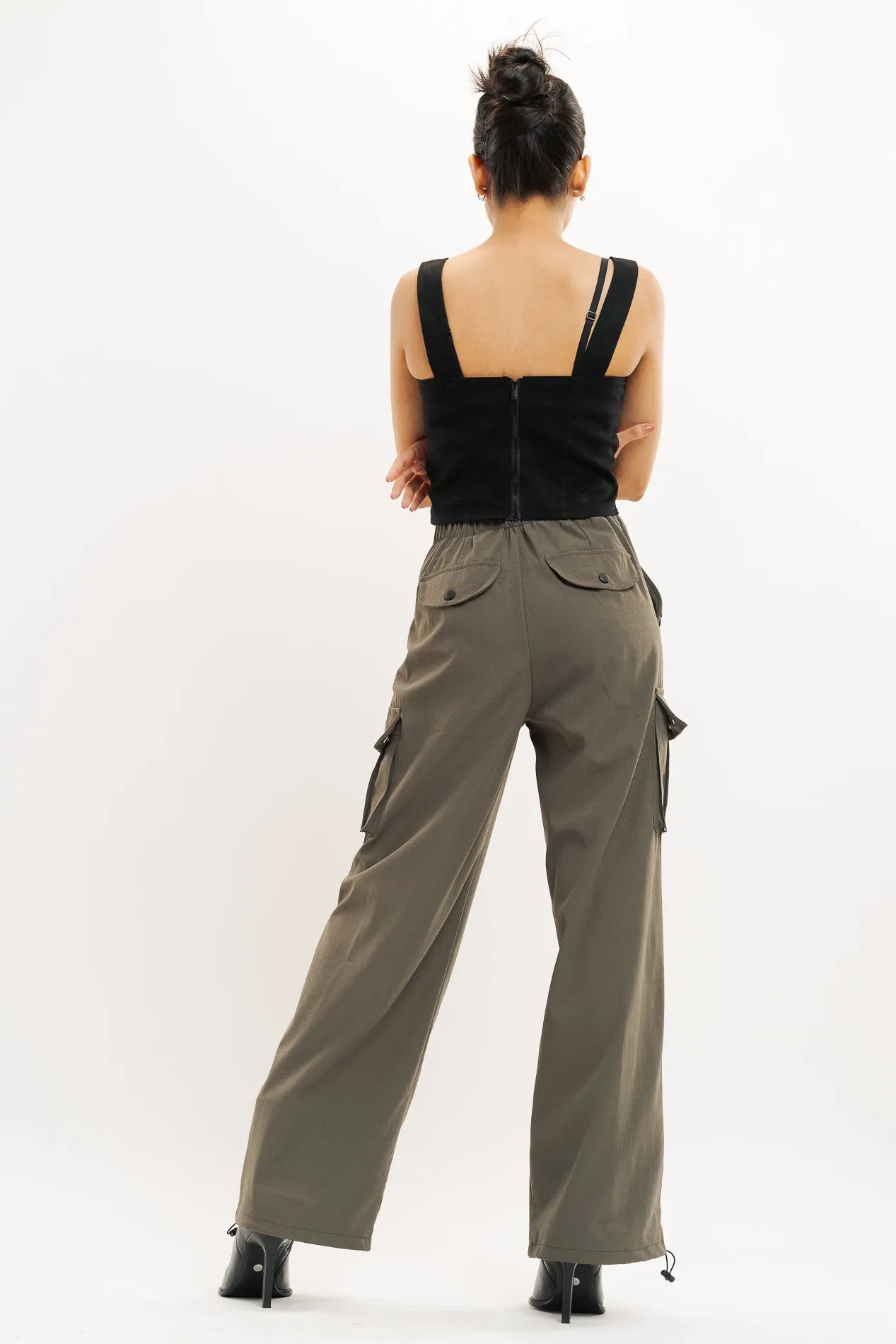 Brown Wide Leg Cargo Trouser