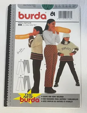 Burda 3176 Sewing Pattern UNCUT Juniors' Pants Sizes 8-13