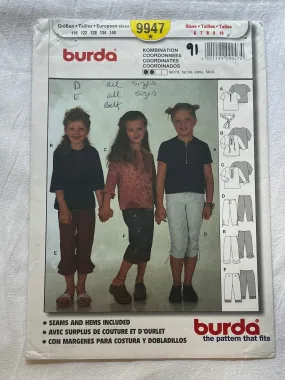 Burda 9947 Sewing Pattern UNCUT Childrens' Blouse & Pants Sizes 6-10