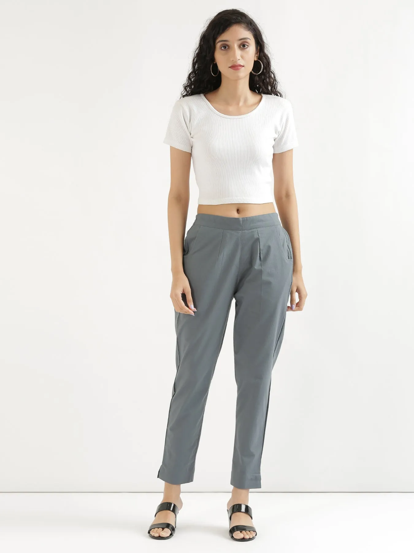 Cement Grey Cotton Pant