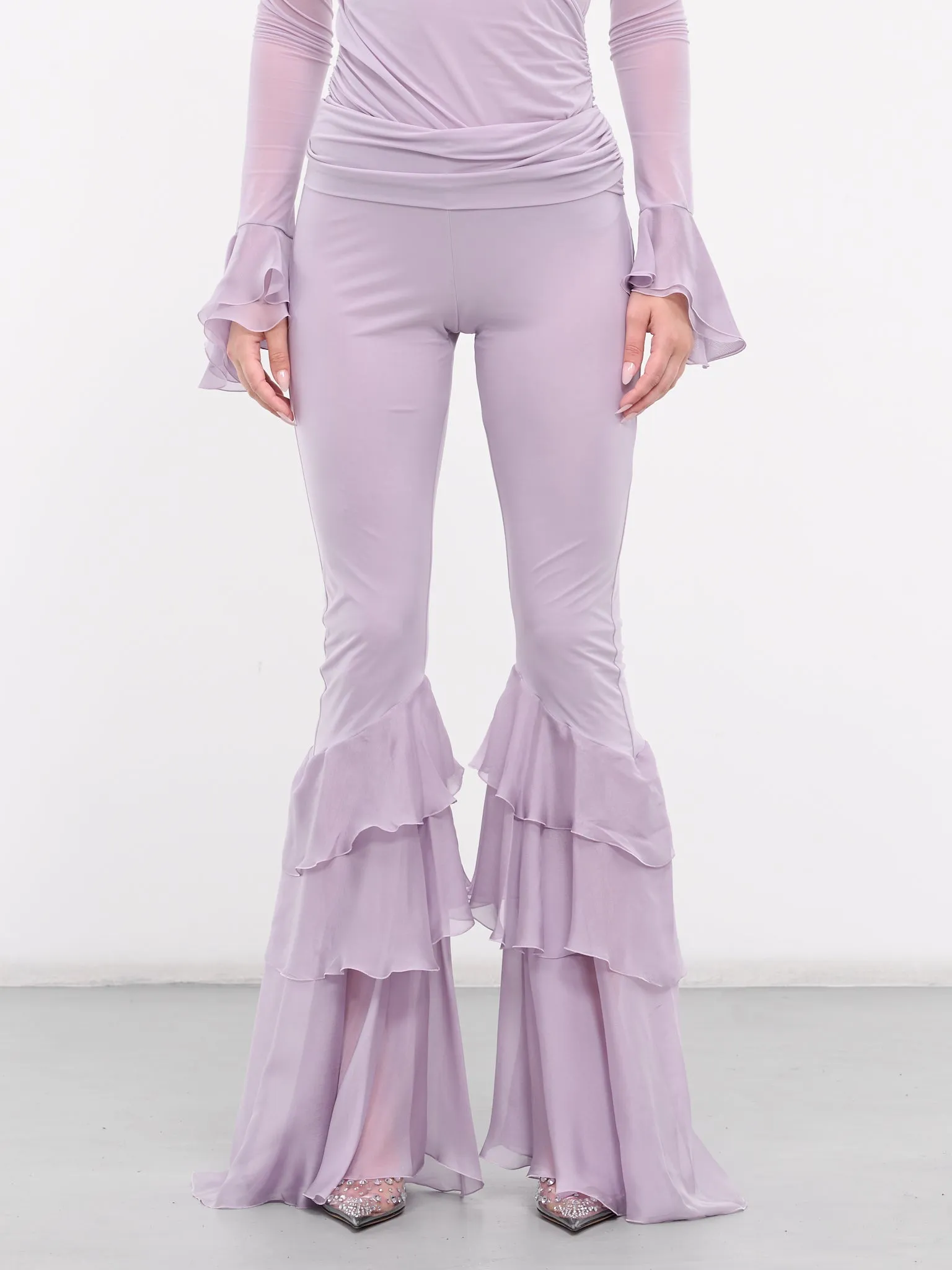 Chiffon Ruffle Pants (4P039A-N0710-LAVENDER)