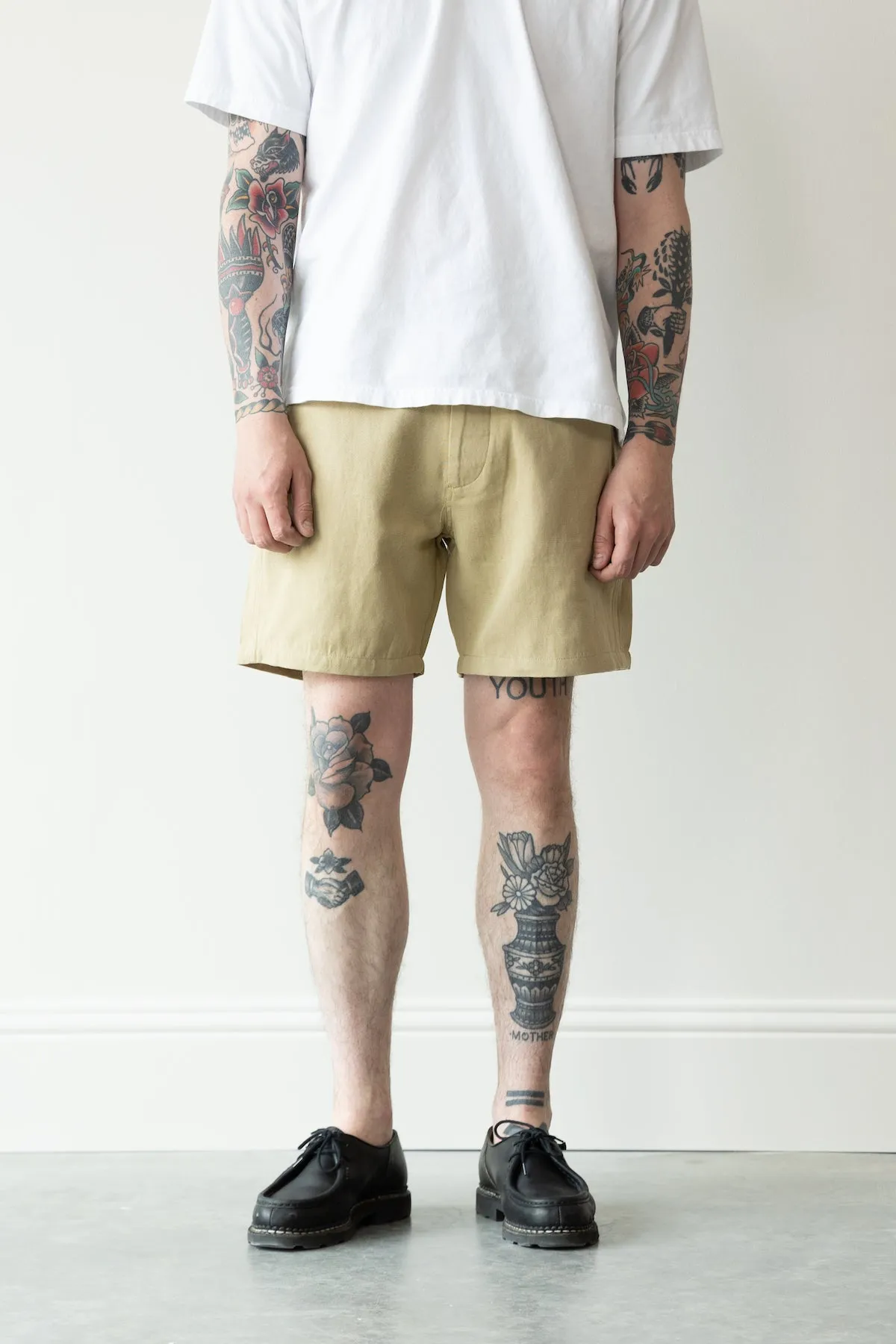 Cotton/Linen Shorts - Camp Khaki