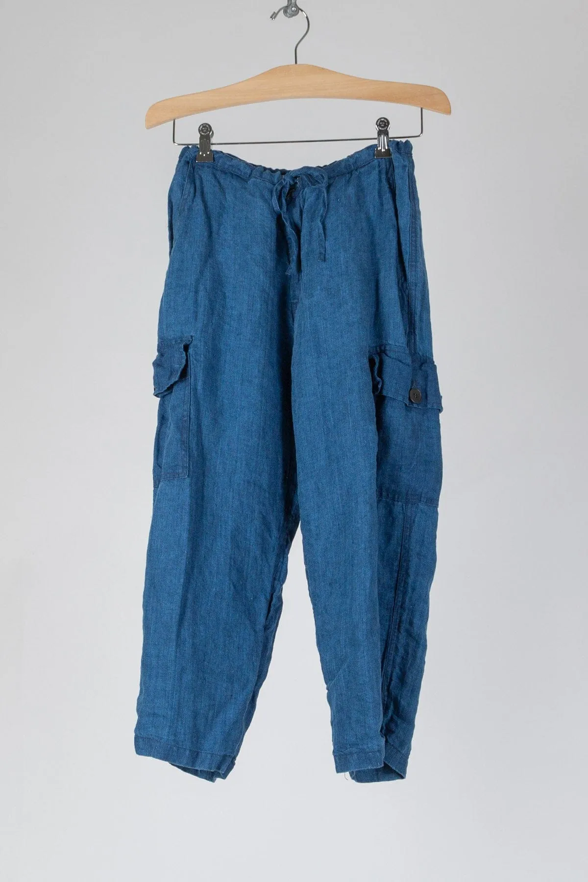 Cropped Cargo - Bleached Indigo Twill