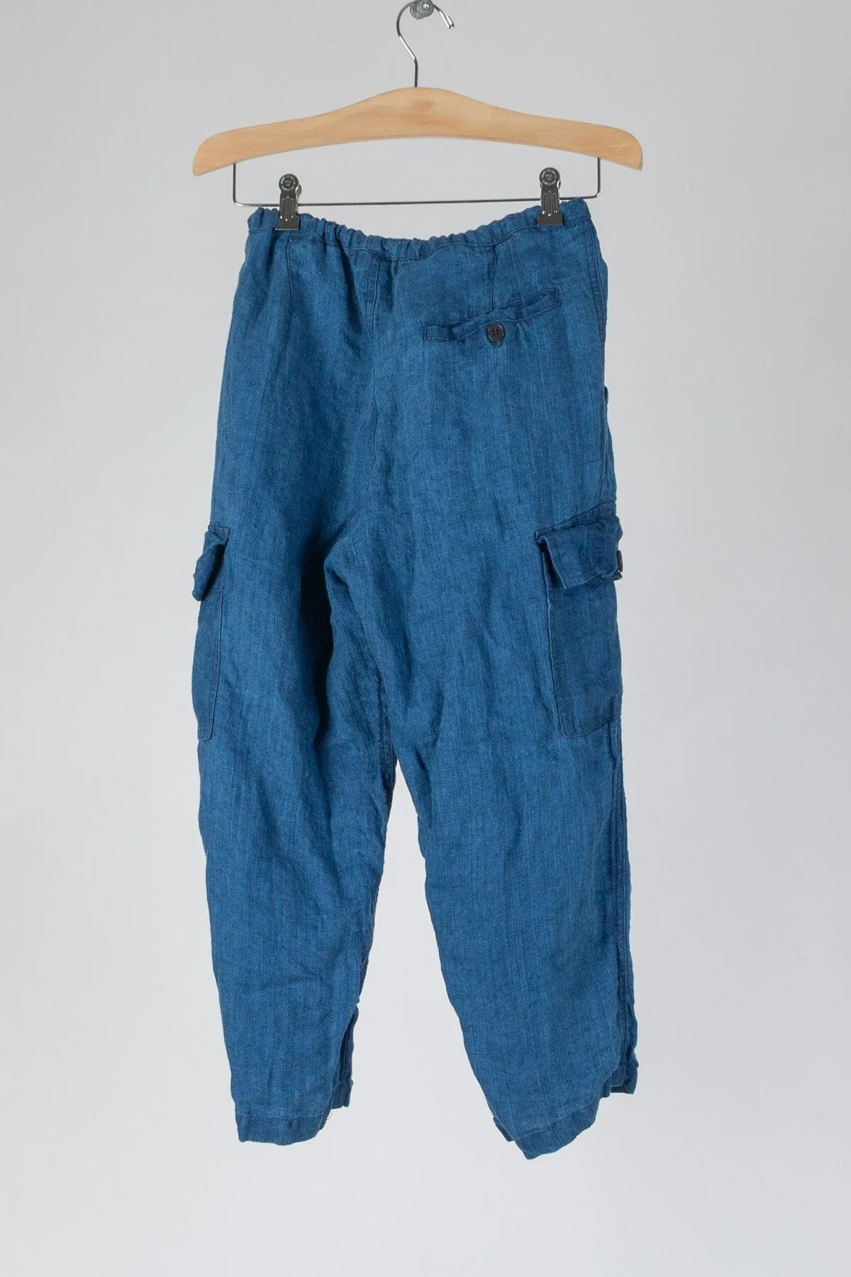 Cropped Cargo - Bleached Indigo Twill