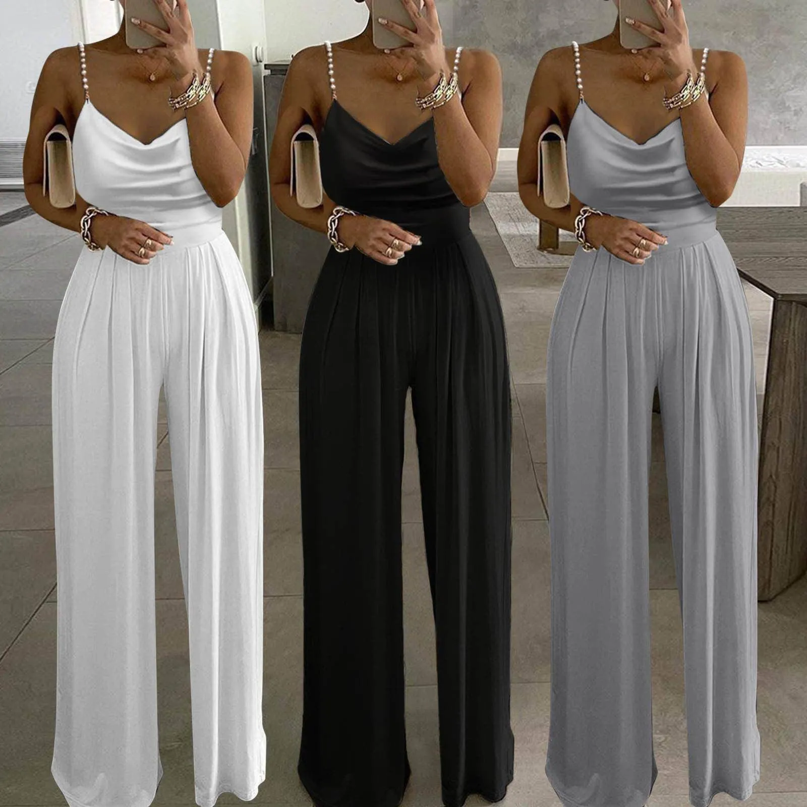 Diane Solid Sleeveless Loose Jumpsuit