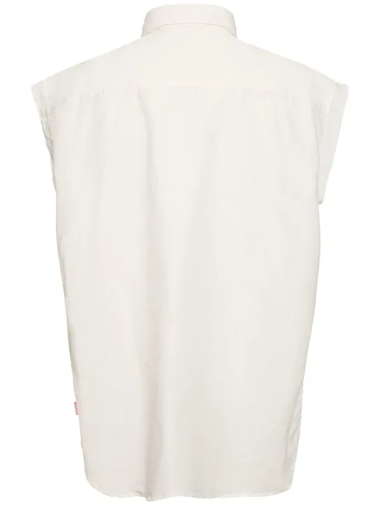 Diesel   S-Simens sleeveless cotton &amp; linen shirt 