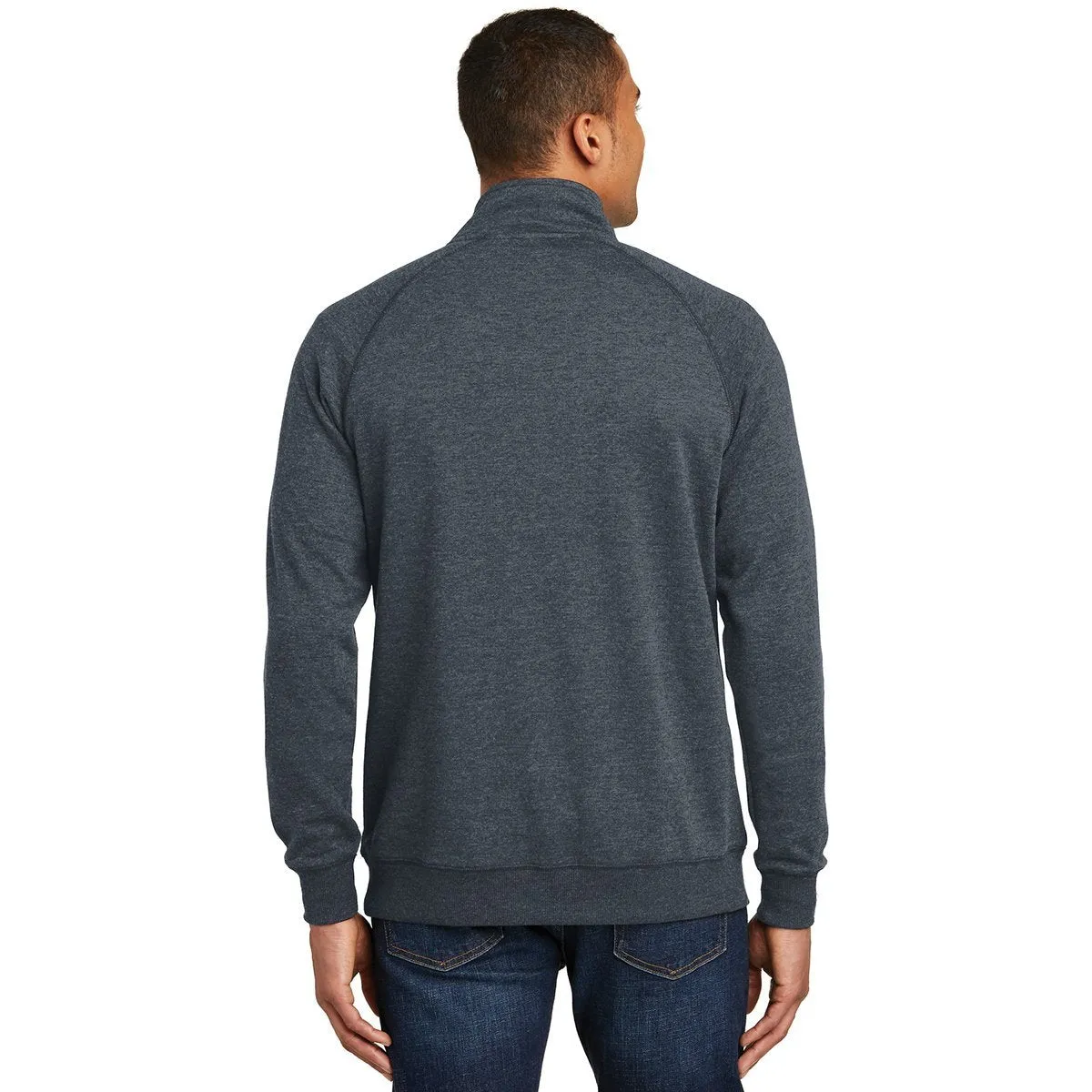 District Made Men's Heathered Navy Lightweight Fleece Quarter-Zip