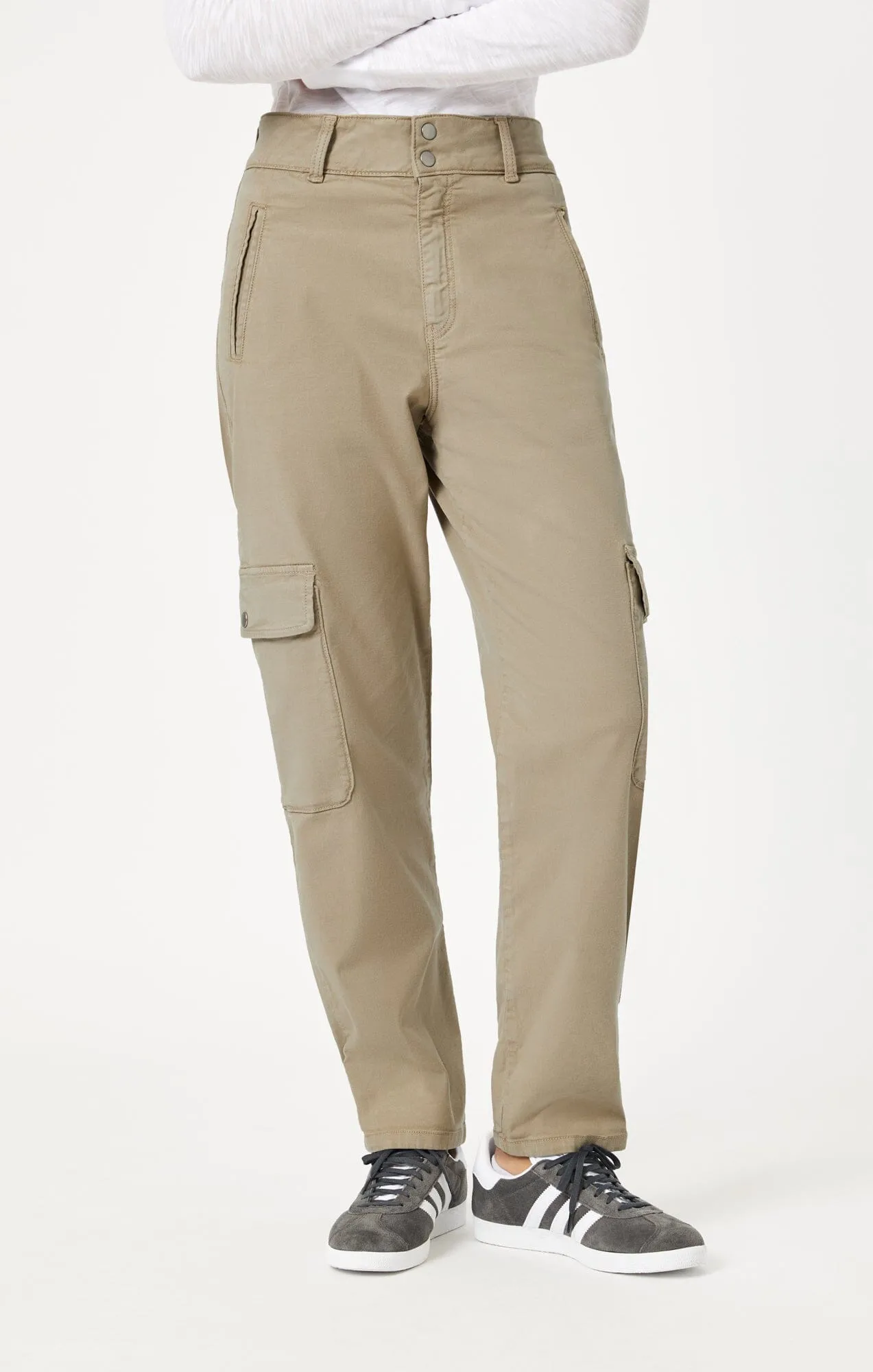 ELSIE CARGO PANTS IN CHINCHILLA LUXE TWILL