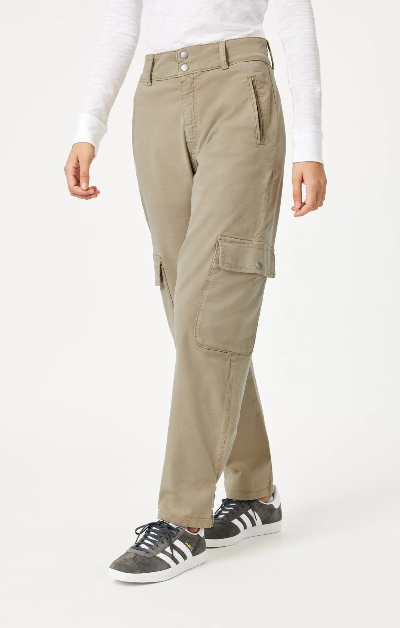 ELSIE CARGO PANTS IN CHINCHILLA LUXE TWILL