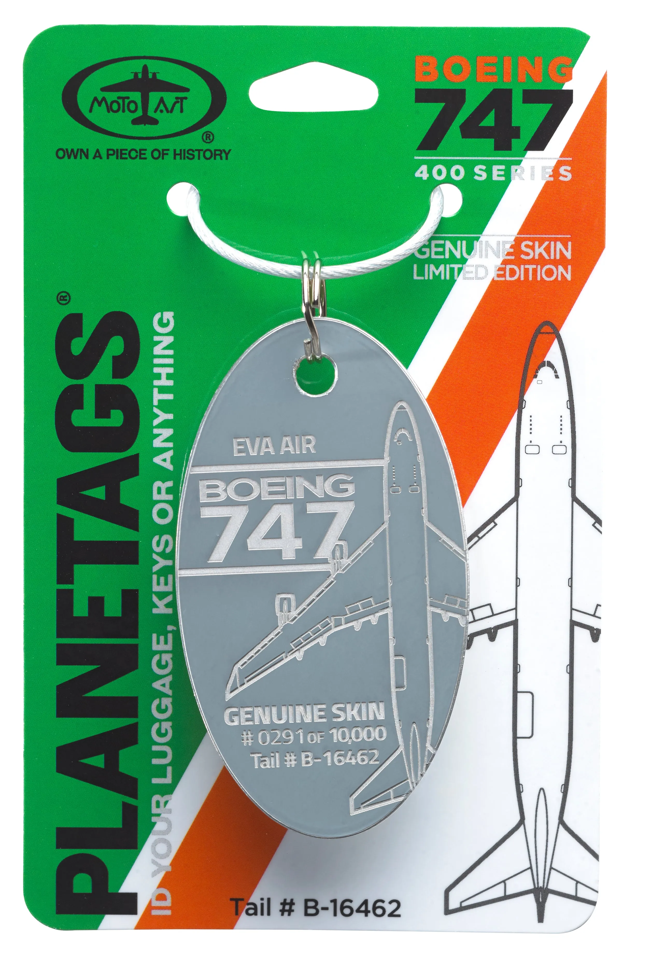 EVA Boeing 747-400 - PLANETAGS TAIL #B-16462