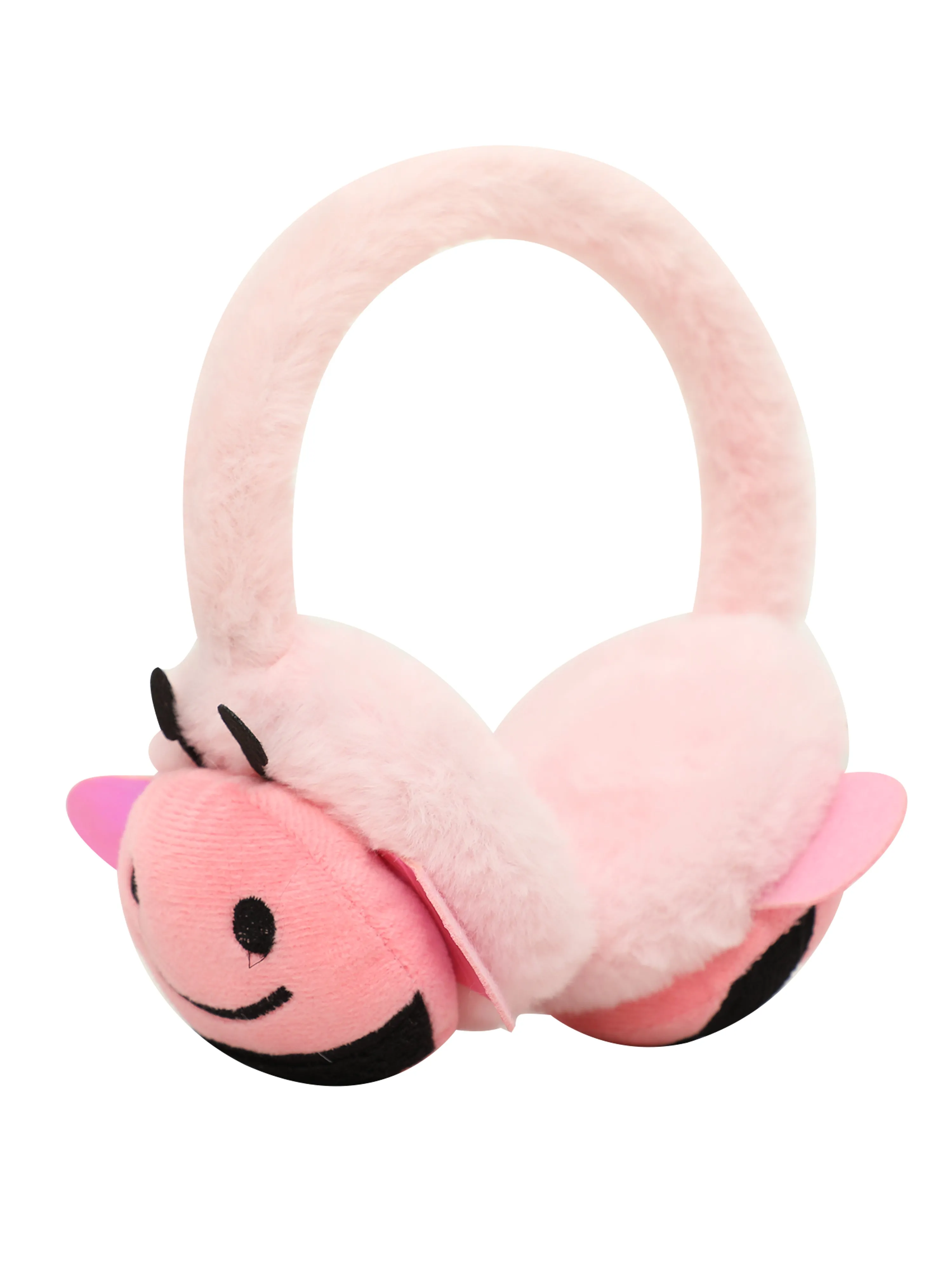 Fabseasons BabyPink Checkered Winter Ear Muffs for Kids (6  years) and Adults