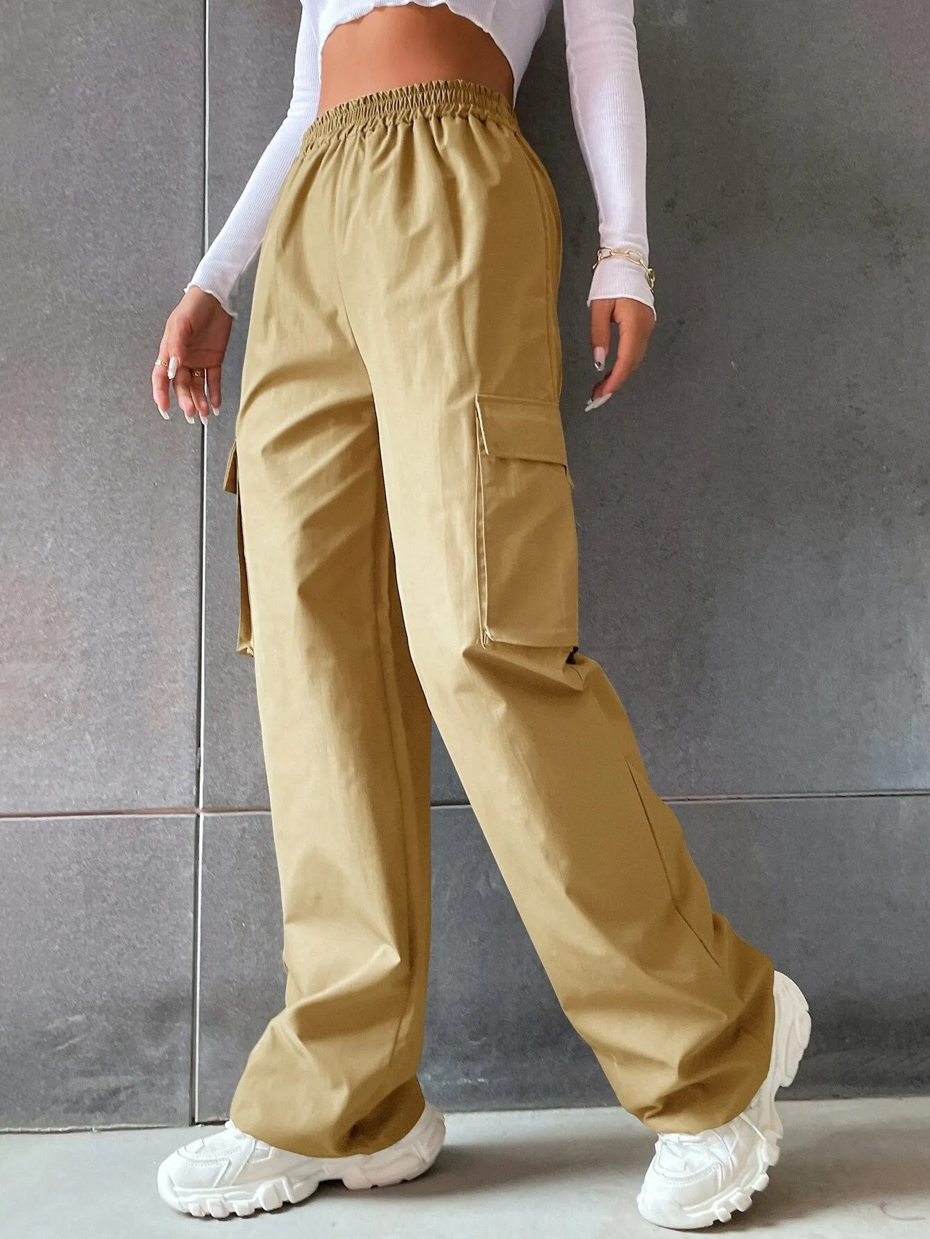 Flap Pocket Side Versatile Cargo Pants