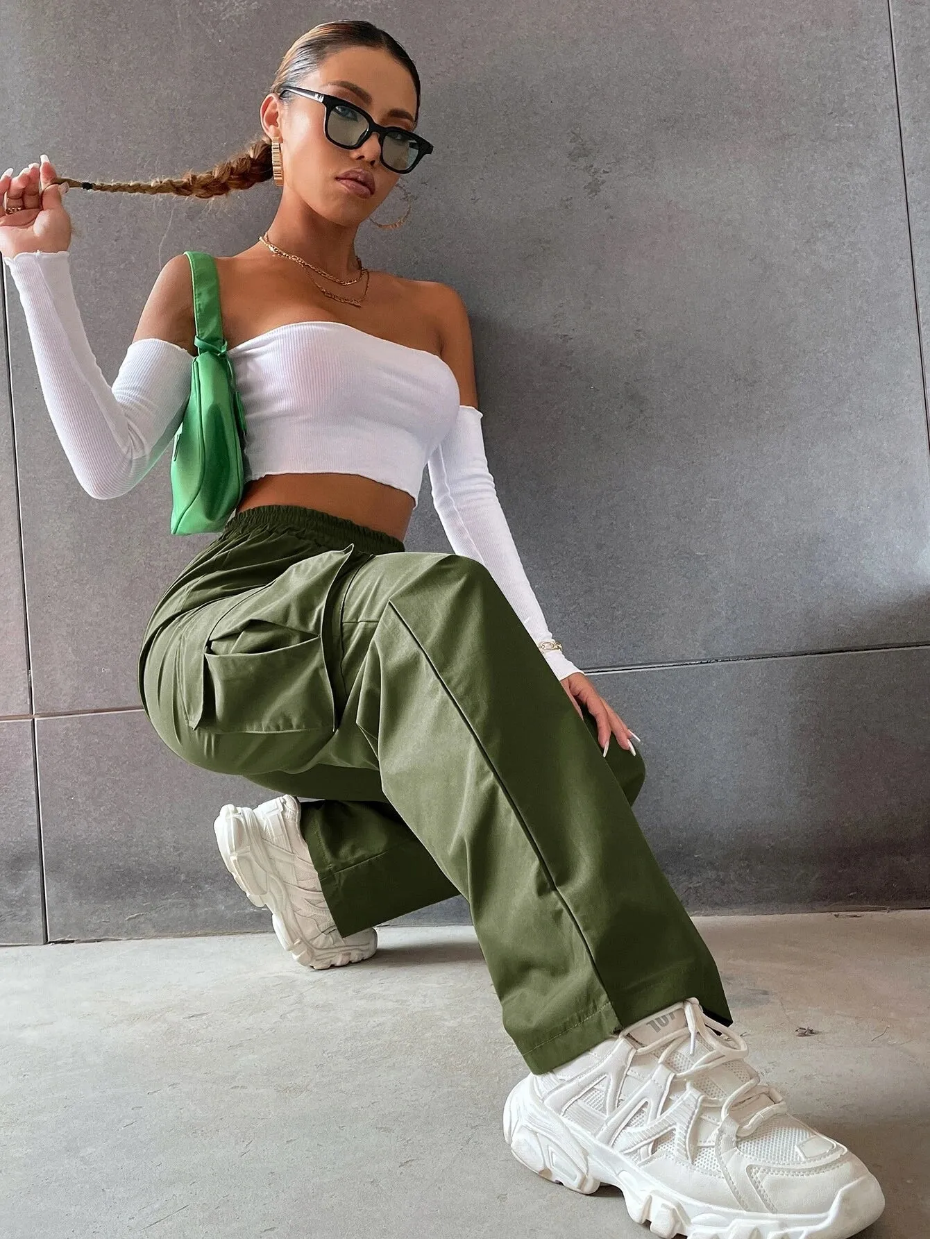 Flap Pocket Side Versatile Cargo Pants