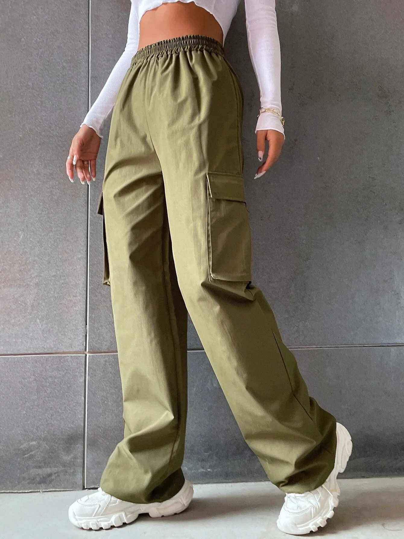 Flap Pocket Side Versatile Cargo Pants